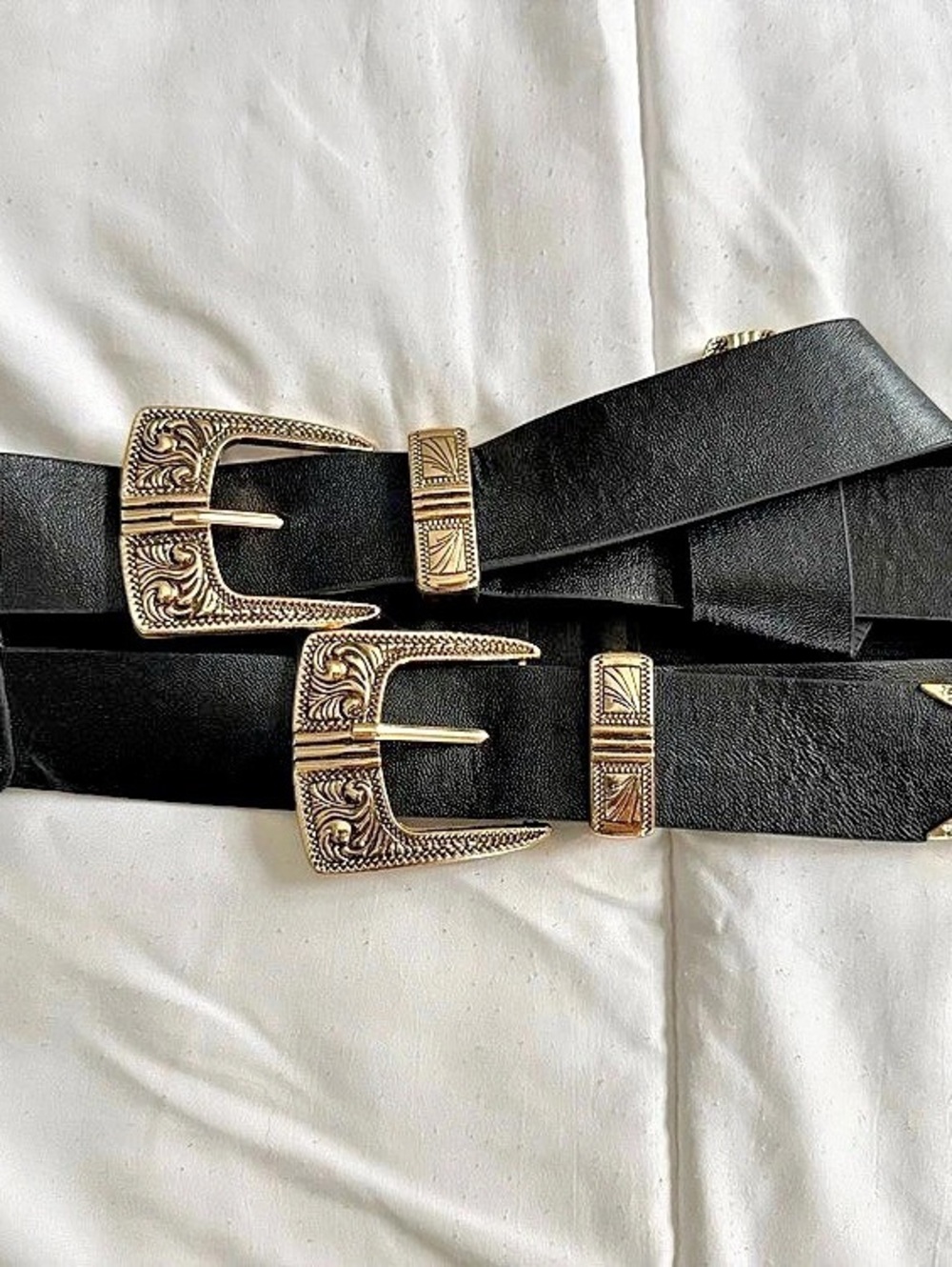 Double Buckle Black Belt